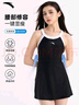 安踏（ANTA）小蠻腰泳衣微胖女孩遮肉2024新款溫泉連衣裙保守大碼泳裝黑M 曬單實(shí)拍圖