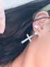 芯奢十字架耳夾男潮流美式酷帥男生耳環(huán)免打孔無(wú)耳洞假耳釘潮男耳飾品 銀色耳夾一對 曬單實(shí)拍圖