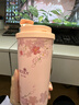 富光拾喜（FUGURNG BESTJOY）保溫杯咖啡杯男女士陶瓷內膽隨行杯學(xué)生吸管水杯子 粉櫻花520ml 曬單實(shí)拍圖