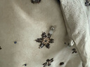 三吉黑花【欣年】新中式短款珠繡羽絨服冬季女款外套巨好看的冬裝 霧藍(雪花釘珠圖案) S 曬單實(shí)拍圖