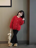 真維斯女童拜年服套裝冬季兒童紅色毛衣公主裙中大童馬年過(guò)年服新年童裝 【蝴蝶結公主裙套裝】紅+黑 120 曬單實(shí)拍圖