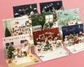 2024圣誕3d立體賀卡  圣誕節平安夜創(chuàng  )意手寫(xiě)空白卡片節日祝福感恩英文明信片禮物折疊留言卡禮盒卡 圣誕節立體賀卡8個(gè)圖案各1張共8張 2401 曬單實(shí)拍圖