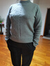 春竹加厚100%純羊毛春季新款半高領(lǐng)不對稱(chēng)絞花減齡洋氣毛衣女士羊毛衫 中灰 L (115-130斤) 曬單實(shí)拍圖