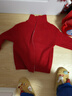 針織衫毛衣女翻領(lǐng)秋冬雙拉鏈感加厚針織開(kāi)衫外套女士純色上衣 紅色 3XL 曬單實(shí)拍圖
