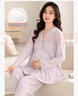 都市麗人月子服帶胸墊純棉秋季產(chǎn)后孕婦睡衣產(chǎn)婦喂奶哺乳衣100%棉家居服 曬單實(shí)拍圖