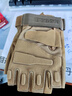 軍利手套騎行冬季防風(fēng)保暖戰術(shù)手套運動(dòng)登山防滑耐磨防寒摩托車(chē)手套 【春秋款】黑鷹半指沙色 L碼 曬單實(shí)拍圖