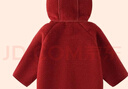 瑪米瑪卡（MOMOCO）兒童外套冬季女童大衣加絨甜美時(shí)尚愛(ài)心呢子大衣 紅色 105 曬單實(shí)拍圖