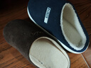 樸西冬季燈芯絨男士室內棉拖鞋保暖加絨厚底情侶居家 藏青色 44-45 曬單實(shí)拍圖