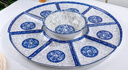 懷賢青花瓷扇形盤(pán)大湯碗組合拼盤(pán)餐具創(chuàng  )意擺盤(pán)團圓聚會(huì )扇形盤(pán)炒菜盤(pán)子 10個(gè)扇形盤(pán)【青花瓷】 8英寸 曬單實(shí)拍圖