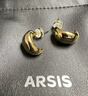 Arsis自由搭配潺流小豆豆耳釘女耳飾原創(chuàng  )設計耳環(huán)送女友禮物  金色 曬單實(shí)拍圖