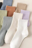 棉十三襪子女士中筒襪秋冬季純色吸汗透氣女襪日系糖果色長(cháng)襪長(cháng)筒8雙裝 曬單實(shí)拍圖