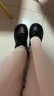 ZHR英倫風(fēng)小皮鞋女圓頭系帶女鞋加絨厚底粗跟單鞋女 AY186A 黑色 36 曬單實(shí)拍圖