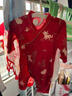 全棉時(shí)代寶寶過(guò)年拜年衣服嬰兒針織連體衣新生兒喜慶外出服 全棉紅 59碼 曬單實(shí)拍圖
