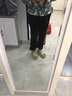 萊姆斯丁新款彈力微喇叭褲顯瘦蕾絲高腰褲修身九分褲開叉女外穿黑色褲子 A款【開叉款】 九分褲 3XL 120-135斤 曬單實(shí)拍圖