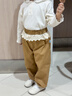 幼歌（YOUGE）嬰幼兒春季新款全棉親膚舒適束腳褲中小童寬松休閑長(cháng)褲 卡其（73-80兩用襠） 100 cm 曬單實(shí)拍圖