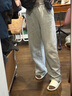 蓋璞女裝2025秋季新款花體刺繡logo抓絨闊腿褲長(cháng)褲運動(dòng)衛褲793848 曬單實(shí)拍圖