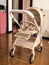 丸丫T9嬰兒推車(chē)雙向輕便可坐可躺折疊四輪避震新生兒高景觀(guān)香檳金 曬單實(shí)拍圖