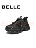 百麗（Belle）免系帶串珠老爹鞋女2026春新商場(chǎng)同款厚底增高休閑鞋E9K1DAM6 黑色 39 (245mm) 曬單實(shí)拍圖