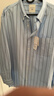 優(yōu)衣庫合作款/男裝女裝牛津紡寬松條紋襯衫/長(cháng)袖襯衣25秋冬480802 60 淺藍色 L /175/100A 曬單實(shí)拍圖