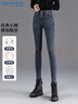 真維斯（Jeanswest）牛仔褲子女2025秋季高腰彈力緊身修身小腳褲子女鉛筆褲藍灰色28 曬單實(shí)拍圖
