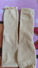 愛(ài)寶適寶寶長(cháng)筒護膝襪秋冬加絨加厚珊瑚絨護腿套嬰兒爬行襪2雙黃+白T247 曬單實(shí)拍圖