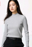 優(yōu)衣庫女裝羅紋高領(lǐng)T恤/長(cháng)袖小高領(lǐng)內搭479588 03 灰色 M /160/84A 曬單實(shí)拍圖