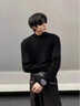 武楠黑色韓系高領(lǐng)毛衣男款秋冬季高級感修身顯瘦針織衫顯白保暖打底衫 黑色 XL 曬單實(shí)拍圖