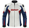 杜漢（DUHAN）摩托車(chē)騎行服皮衣男女情侶機車(chē)夾克四季防風(fēng)防摔賽車(chē)服夏季騎士服 霧藍色四季皮衣（男） XL 曬單實(shí)拍圖