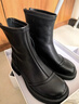 百麗真皮時(shí)裝靴2025冬新彈力短靴瘦瘦靴B1538DD5 甜酷黑 39 曬單實(shí)拍圖