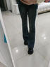 CCAABBCcaabb辣妹懷舊保暖加絨牛仔褲女冬季彈性緊身加厚拖地微喇叭褲子 【海島絨】水泥灰  常規 XS 曬單實(shí)拍圖