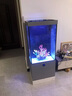 客廳小型立式超白玻璃增氧過(guò)濾一體家里落地生態(tài)金魚(yú)缸邊幾缸 灰色 40*40*117最新款前開(kāi)門(mén) 曬單實(shí)拍圖