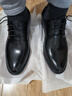 百麗男鞋商務(wù)正裝皮鞋休閑增高軟底真皮鞋10503AM0 黑色-經(jīng)典版 40 曬單實(shí)拍圖