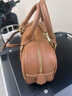 西柏萊真牛皮小眾高級感保齡球包包女包2026新款時(shí)尚手提單肩斜挎小方包 棕色 曬單實(shí)拍圖