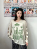 BJHG【飛天小女警聯(lián)名】不計后果長(cháng)袖T恤女 春薄款美式休閑打底衫內搭 毛毛米 M 曬單實(shí)拍圖