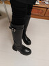 百麗騎士靴女25冬新商場(chǎng)同款真皮厚底高筒靴E6A1DDG5 黑色-絨里 38 曬單實(shí)拍圖
