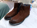 普步仕品牌真皮馬丁靴男2025年秋冬加絨男鞋復古磨砂皮靴男拉鏈切爾西靴 磨砂咖加絨 40 曬單實(shí)拍圖