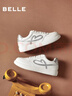 百麗（Belle）時(shí)尚愛(ài)心小白鞋女2026春新商場(chǎng)同款舒適低跟百搭板鞋E9T1DAM6 米色 36 (230mm) 曬單實(shí)拍圖