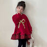 女童新年連衣裙冬季2025新款兒童加絨衛衣裙中大童冬裝紅色拜年服 紅色連衣裙【加絨款】 140 曬單實(shí)拍圖