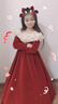 G.duck紅色禮服女童冬季兒童高端公主裙花童小女孩主持人鋼琴演奏演出服 紅色 140 身高130-135cm年齡9-10歲 曬單實(shí)拍圖