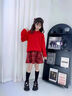 優(yōu)優(yōu)1點(diǎn)（Yoyo one）女童半身裙冬季2025新款兒童紅色格子毛呢短裙女大童過(guò)年裙子新年 4507紅色 140 140cm 曬單實(shí)拍圖