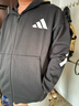 adidas ZNE系列黑標制服親膚柔軟休閑連帽夾克外套男裝阿迪達斯 黑色/白   2XL 曬單實(shí)拍圖