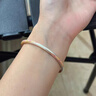 足銀9999琺瑯卷草紋手鐲女古法實(shí)心素圈純銀鐲子送女友禮物 描金銀手鐲粉【禮盒+證書(shū)】 圈口#62MM建議125-140斤 曬單實(shí)拍圖