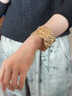 夸張手鐲女高級感輕奢小眾精致金色手環(huán)手臂環(huán)夏季年輕款開(kāi)口鐲子 金色褶皺開(kāi)口鐲子 曬單實(shí)拍圖