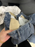柯詩(shī)曼淺藍色高腰闊腿牛仔褲女2025秋冬款寬松顯瘦垂感百搭直筒長(cháng)褲子 復古藍【加絨加厚】 XL 【119-129斤】 曬單實(shí)拍圖