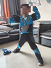 澳顏萊mini特工隊衣服恐龍力量衣服鎧甲勇士奧特曼兒童表演服cos套 藍色福樂(lè )套裝+鎧甲 100 曬單實(shí)拍圖