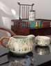 臻廚聚功夫茶具整套陶瓷汝窯套裝提梁茶壺泡茶器節日送禮喬遷禮物伴手禮 敦煌十頭【提梁壺禮盒裝】 曬單實(shí)拍圖