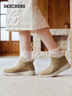 斯凱奇（Skechers）女靴秋冬季百搭中筒休閑靴軟底百搭高幫鞋馬丁靴144771C 曬單實(shí)拍圖