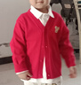 巴拉巴拉童裝兒童毛衣男女童 V 領(lǐng)針織開(kāi)衫駿馬小章紅色新年拜年服 曬單實(shí)拍圖
