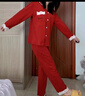 貓人情侶睡衣女春秋款長(cháng)袖【純棉】紅色新婚結婚男士家居服套裝本命年 曬單實(shí)拍圖