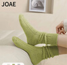 JOAE3雙秋冬針織保暖堆堆襪襪子女中筒純色舒適百搭日系學(xué)生月子襪 曬單實(shí)拍圖